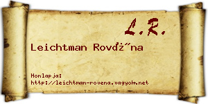 Leichtman Rovéna névjegykártya